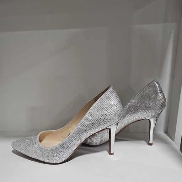 jessica simpson lindiza  rhinestones sparkly silver heels  size 10 - Picture 9 of 10